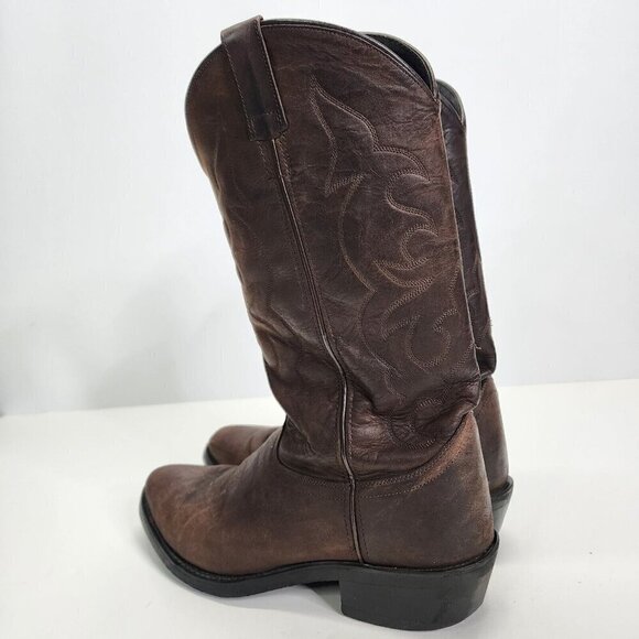 Old West Men\'s TBM3051 Brown Leather‎ Mid-Calf Western Boots - Size 9.5 D main image 8